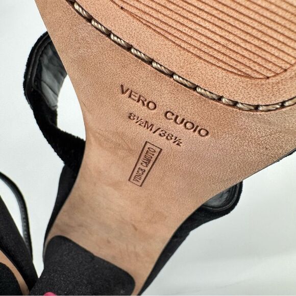New Vince Camuto Velvet Robeka‎ Heeled Sandal Black 8.5 - Picture 7 of 9